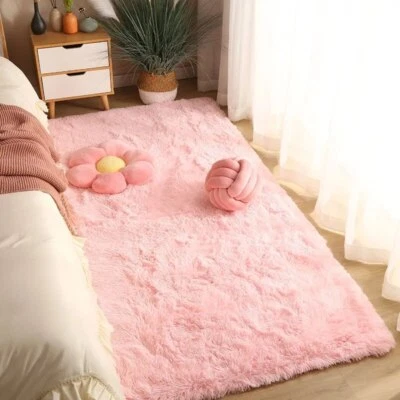 Furry Bedroom Bedside Carpet Fluffy Rug Decoration Lounge Rugs Plush Floor Mat - Image 1 of 4
