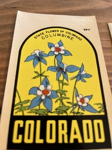 Vintage Original 1960 Water Decal USA Colorado Columbine Wax Paper Envelope. - Picture 1 of 4