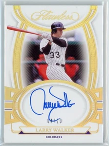 2023 Panini Flawless #FS-LW Larry Walker Flawless Signatures Gold #/10 - Picture 1 of 2