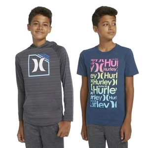 Hurley Youth Lightweight Hoodie & Tee Shirt Gray Boys Size Small (7/8) - Picture 1 of 6