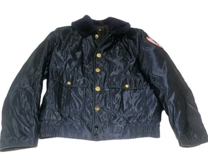Original VTG Mens 40-R Jacket Navy BLue Tuffy Jac Trooper Bomber Biker - Picture 1 of 19