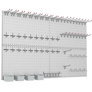 Metal Pegboard Kit with Accessories for Wall Garage Tools Storage Pegboard Sy... - Picture 1 of 7
