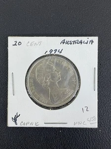 Coin Australia  1974 20 Cents Large Coin uncirculated - Picture 1 of 2