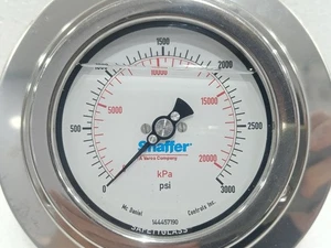 VARCO SHAFFER 144457190 MANÓMETRO 3000 PSI ACERO INOXIDABLE MONTAJE EN PANEL NUEVO - Imagen 1 de 13