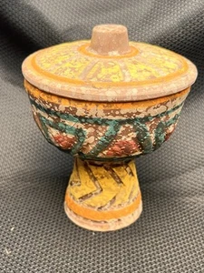 De colección MCM Italia Bitossi Cerámica de Lava Pedestal Cuenco Maceta Cáliz con Tapa - Imagen 1 de 6