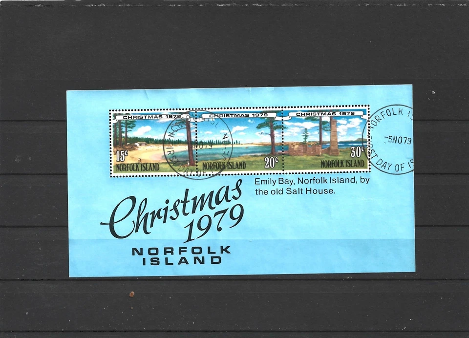 Mini hoja de Navidad CTO 1979 Isla Norfolk Foto 1 de 1