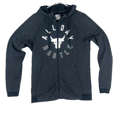 Sudadera con Capucha Under Armour Project Rock Para Hombre Grande M Gris Cremallera Completa Todo el Día Hustle Logo Foto 1 de 4