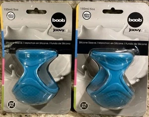 Set Of 2 New Joovy Boob 5oz Bottle Sleeve BLUE in Color Silicone - Picture 1 of 2