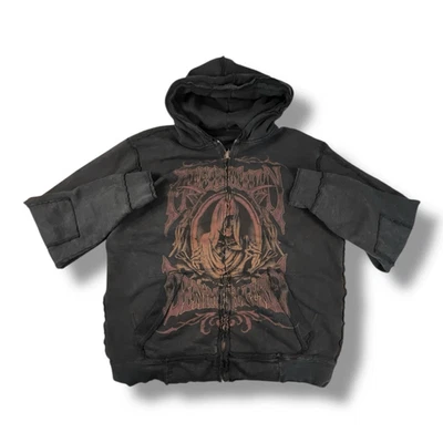 Sudadera con Capucha Affliction Y2K Distressed Cremallera Completa Talla Grande Foto 1 de 4