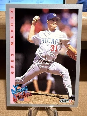 1993 Fleer Baseball MLB League Leaders Greg Maddux Chicago Cubs Card #707 - Image 1 of 2