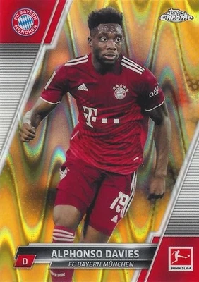 2021-22 Topps Chrome Bundesliga Soccer Cards Base Common  (81 - 90) Gold RayWave - Image 1 of 4