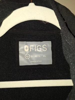 FIGS On Shift 抓绒夹克黑色全拉链医用模拟领女式 XS — 第 1/4 张图片