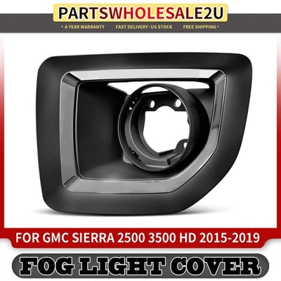 Bisel de parachoques delantero izquierdo izquierdo antiniebla para GMC Sierra 2500 3500 HD 2015-2019 Foto 1 de 4