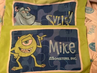 Disney Pixar Monsters Inc Full Flat Sheet, Flat Fitted Sheet & 2 Pillowcases - Image 1 of 4