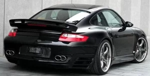 06-09 PORSCHE 911 997 TURBO / GT2 -TECHART- PUNTAS DE ESCAPE VÁLVULA TUBOS DE ESCAPE CROMO - Imagen 1 de 4