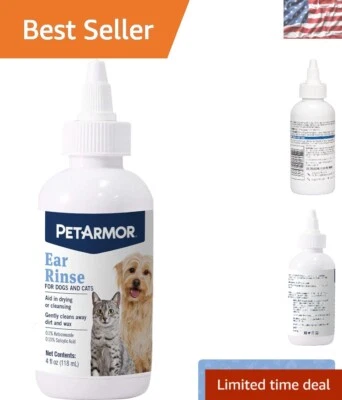 Enjuague de oídos fácil de usar de 4 oz para perros y gatos - previene infecciones e irritación Foto 1 de 4
