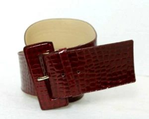 NEU ROTER ECHTLEDER GÜRTEL GRÖSSE ML 36 3" BREIT 41" LANG  - Bild 1 von 8