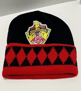 Vintage 1994 Mighty Morphin Power Rangers Beanie Mütze schwarz rot MMPR - EUC! - Bild 1 von 4