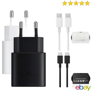 Cargador rápido original Samsung 25W cable de carga adaptador fuente de alimentación enchufe tipo C - Imagen 1 de 17