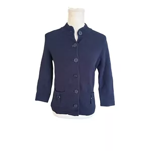 Liz & Co. Jacket Slim Fit Navy Office Size PS Career Work Classy - Picture 1 of 13