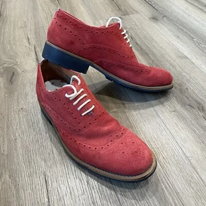 Ted Baker London rote Wildleder Oxford Budapester Schuhe Größe 8 9-11201 - Bild 1 von 12