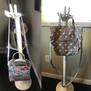 CATH KIDSTON Reversible Print Crossbody Tote Bag Floral/ Polka Dot Cotton Canvas - Picture 1 of 11