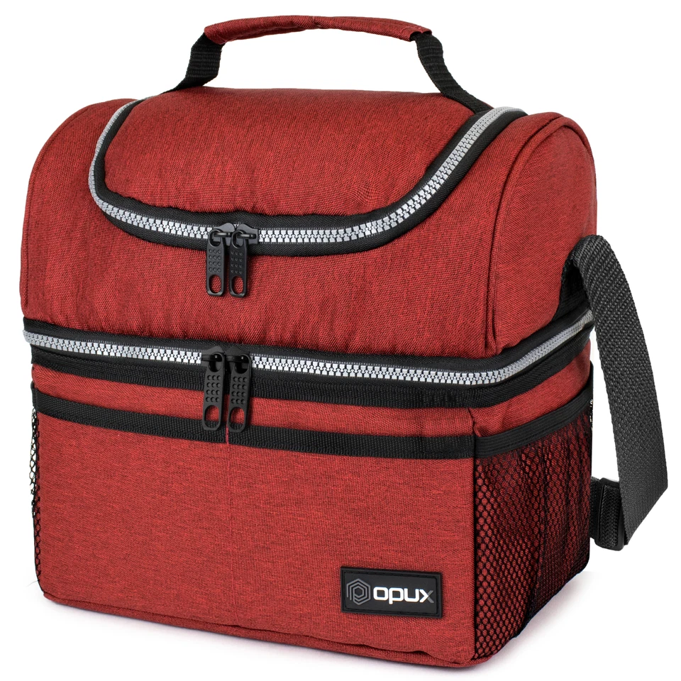 Изолированный ланч сумка для мужчин двойной палубы мягкий кулер сумка с короткими ручками герметичный ланч-бокс - Изображение 1 из 1