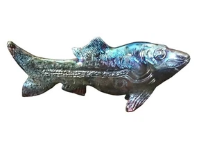 Handgefertigte Raku 10" Fisch Keramik Skulptur dekoratives Kunststück Roger Porter - Bild 1 von 6