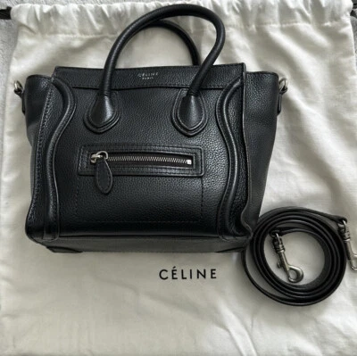 Bolso de Hombro Equipaje CELINE Cuero Nano Negro Foto 1 de 4