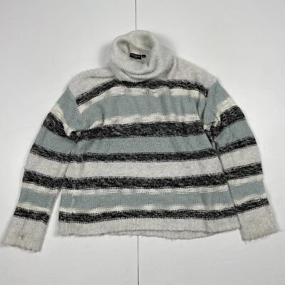 Camiseta Brave Soul pequena 12 azul bege gola redonda malha manga longa relaxada - Imagem 1 de 4