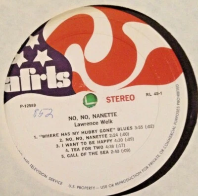 RADIO SHOW: AFN 45-1 LAWRENCE WELK "NO NO NANETTE", LIVING STRINGS "FAVORITES" - Image 1 of 2