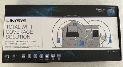 Linksys Dual-Band Smart WiFi Router + WiFi Range Extender-AC1200 N300-F5Z0554 - Image 1 of 4
