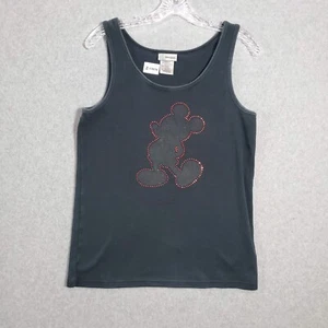 Disneyland Resort Girls Top  XL Black Mickey Mouse Sleeveless Tank Rhinestone - Picture 1 of 9