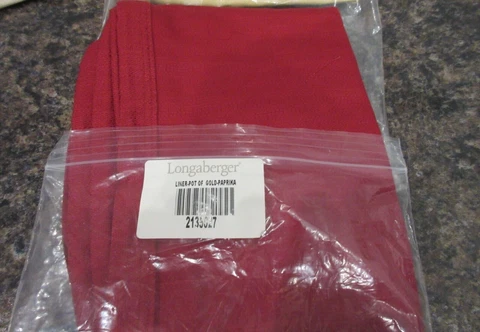 Longaberger Basket Pot of Gold Liner Large Work Around Paprika NEW NIP Cover