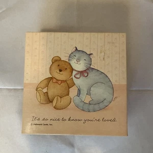 Hallmark Springbok Cat Teddy Bear 7 x 7 Mini Jigsaw Puzzle It’s So Nice To Know - Picture 1 of 7