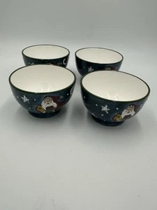 Lot of 4 Certified International Susan Winget Santa Claus Cereal Dessert Bowls - Picture 1 of 9