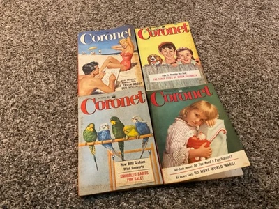 Vintage  (4) Coronet Magazines -1954- August, Sept, Oct & December Foto 1 de 4