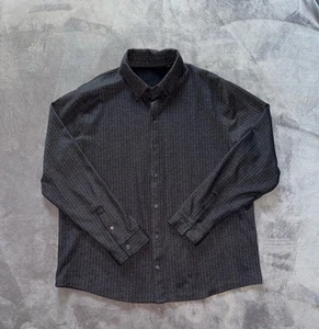 Vince Men’s Black Birds Eye Knit Button Down Size X-Large - Picture 1 of 9
