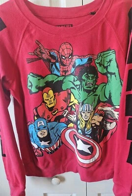 Red Marvel super heros shirt sz Medium Youth - Image 1 of 4