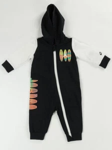 Jordan MJ MVP Baby Boy Full-Zip Black Hooded Coverall 55B728-023 - Picture 1 of 5