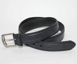Herren DICKIES schwarzer Echtleder Arbeits-/Kleidergürtel - silberne Schnalle - Größe 40 - Bild 1 von 8