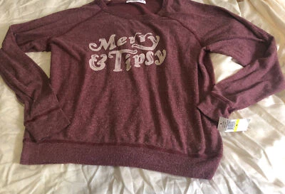 Project Social T Women's Merry & Tipsy Sweatshirt Size Med 501 - Image 1 of 4