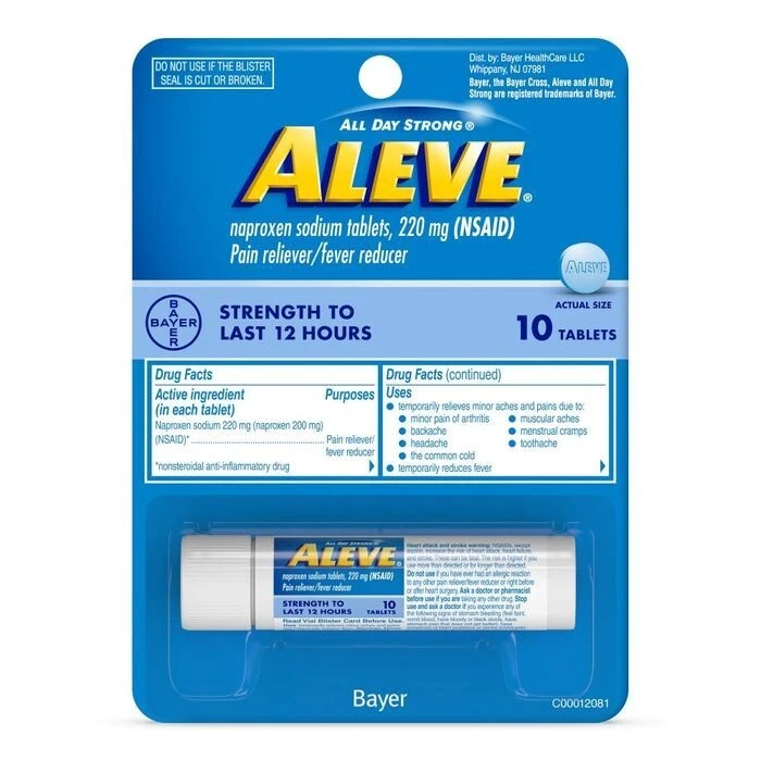 Aleve Back & Muscle Pain Reliever & Fever Reducer Naproxen Tablets 220 mg 50 ct