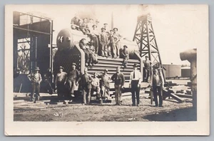 Postcard Workers Posing with Large 2-Ton Machinery Real Photo c1910s - Picture 1 of 2