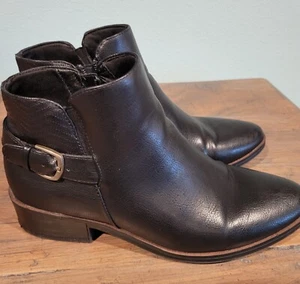 Baretraps Marconi Ankle Boots Black 9 Zip Buckle Excellent Condition! - Picture 1 of 5
