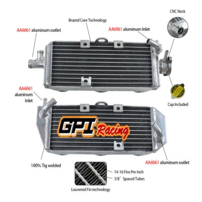 L&R aluminum radiator for Suzuki RM125 RM 125 2-stroke 1992-1995 1993 1994 95 94 - Image 1 of 4