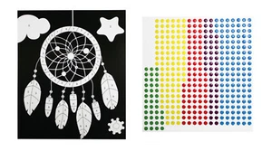 Number sticker board with dream catcher epoxy sticker 22x18.5cm - Picture 1 of 1