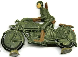 Moto giocattolo militare vintage piccolo piombo pressofuso prima o seconda guerra mondiale - Foto 1 di 11