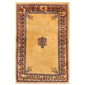 Gabbeh Loribaft 151x100 cm Handgeknüpfter Perserteppich  Nomadic Carpet Gelb - Picture 1 of 12