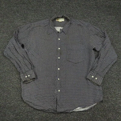 Re Union Shirt Adult Medium Black & Gray Rayon Button Up Long Sleeve Casual Mens - Image 1 of 4